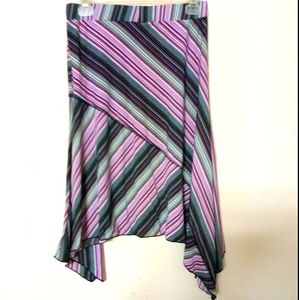 Rampage jersey striped midi skirt Sz M